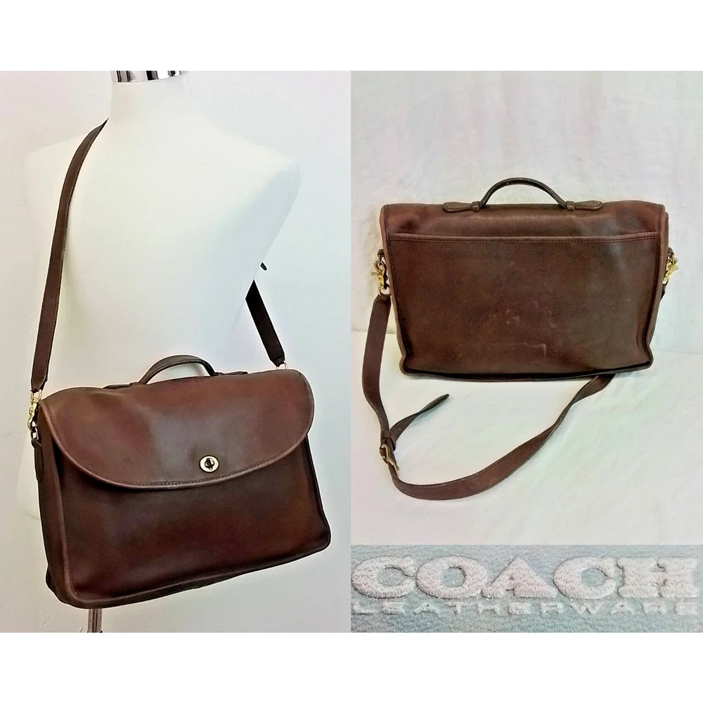 Coach Leather Lexington Briefcase Messenger Bag Mahogany VTG 1990 #J4150